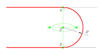 Сопряжение паралельных прямых линий