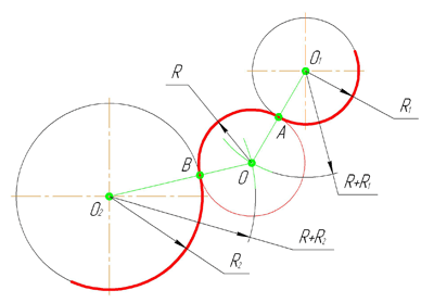Как провести дугу радиуса окружности